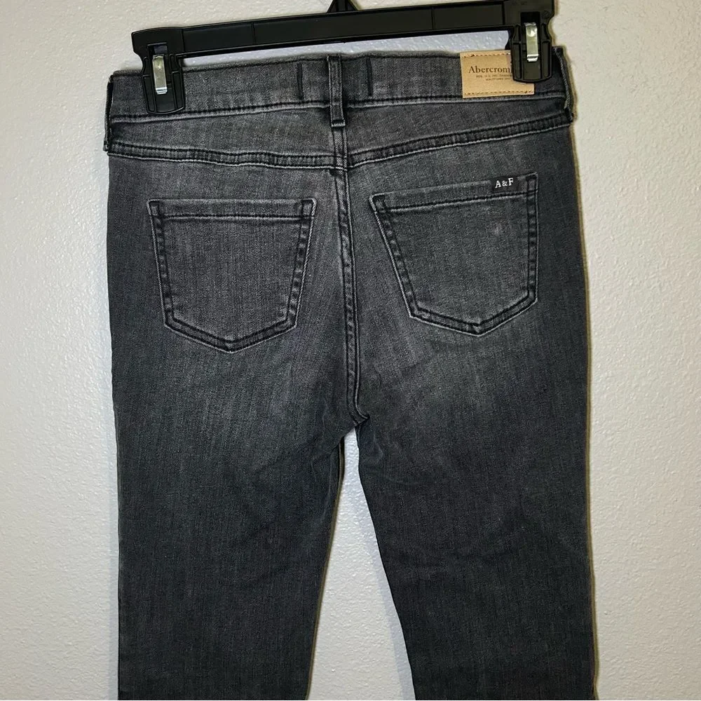 NEW Abercrombie Kids Black High Rise Split Hem Flare Jeans Girl’s Size 11 / 12
